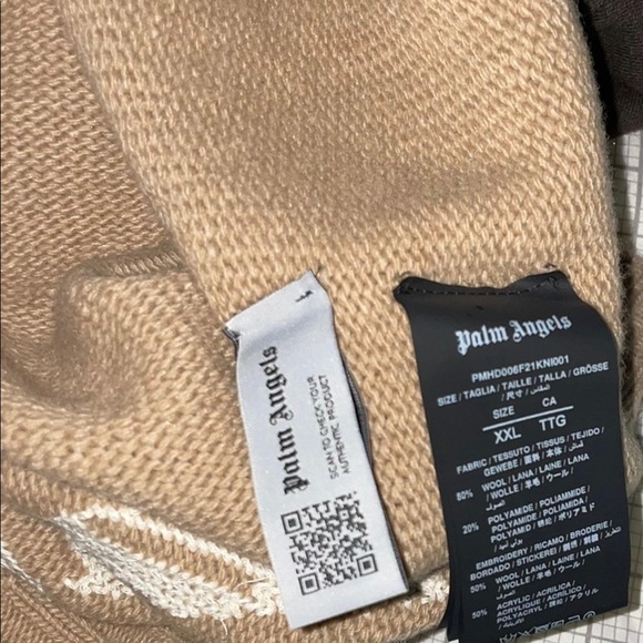 PALM ANGELS CURVED LOGO BLEND KNIT SWEATER - Picture 7 of 7